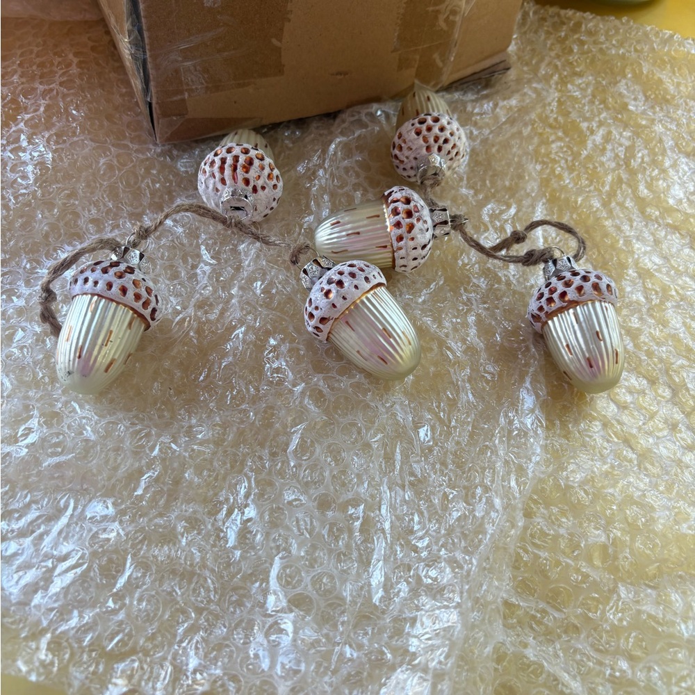 JCPenney Cream and Brown Acorn Earrings